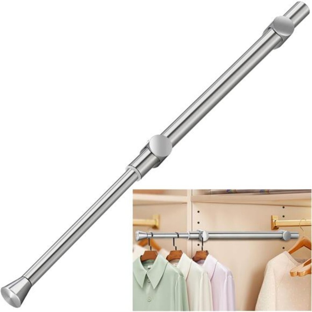 Pull Out Closet Valet Rod 12 Inch Stainless Steel Clothes Hanger Organizer Silve